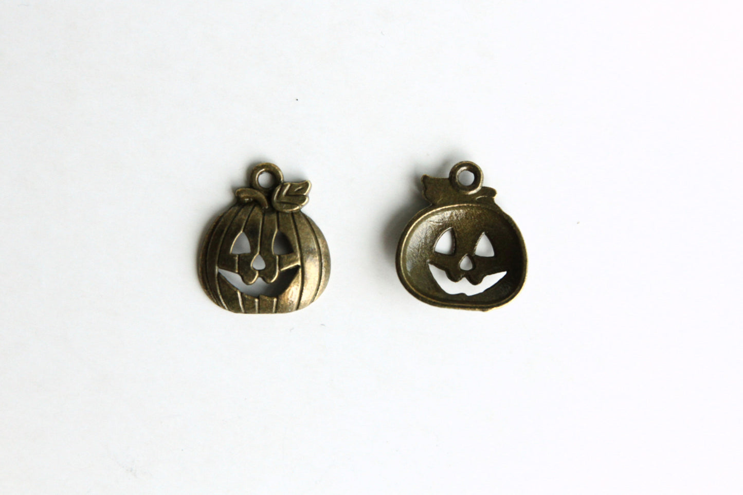 Charm - Halloween Pumpkin, Antique Brass - KEY Handmade
 - 1