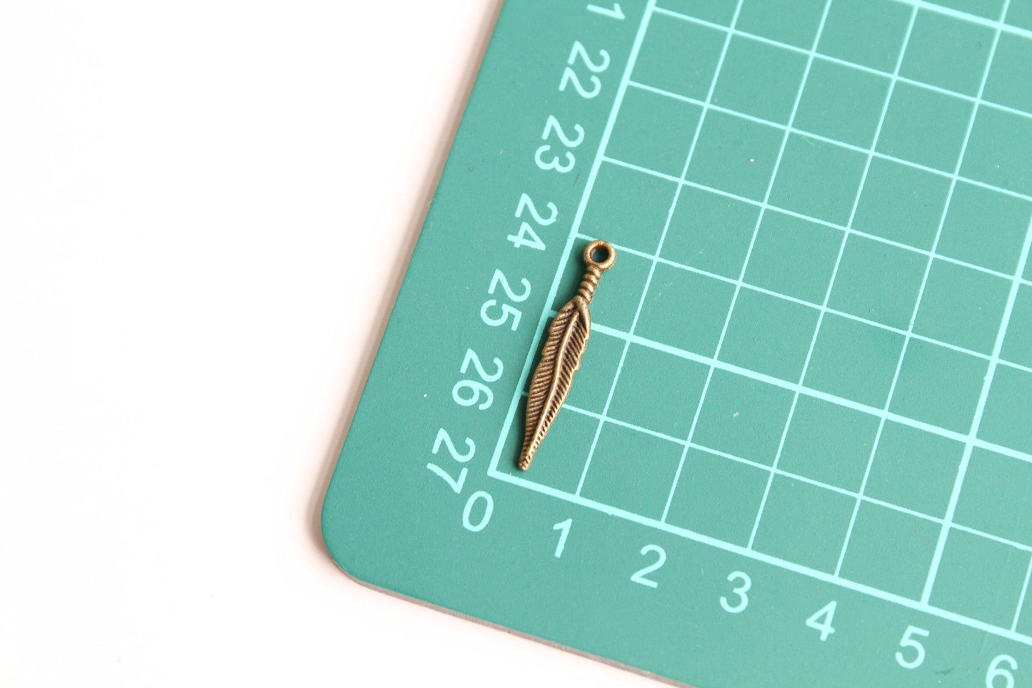 Charm - Feather, Antique Brass - KEY Handmade
 - 3