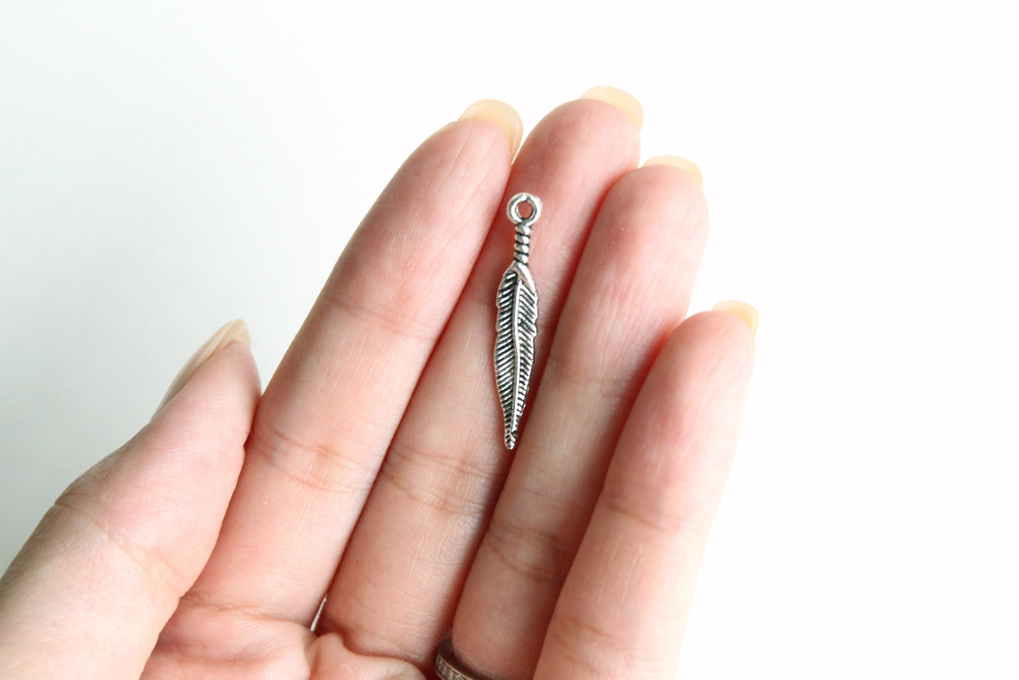 Charm - Feather, Antique Silver - KEY Handmade
 - 2