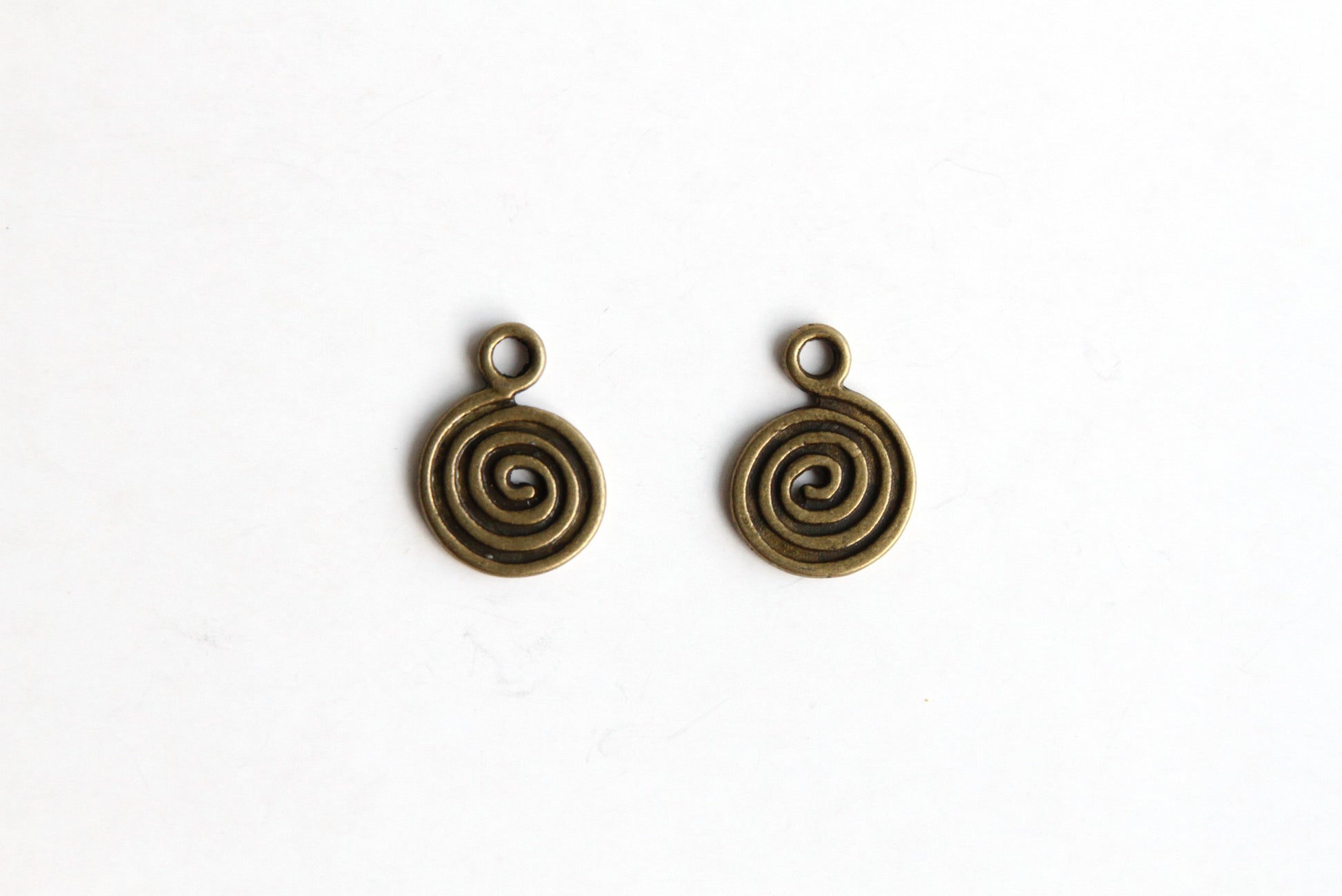 Charm - Swirl, Antique Brass - KEY Handmade
 - 1