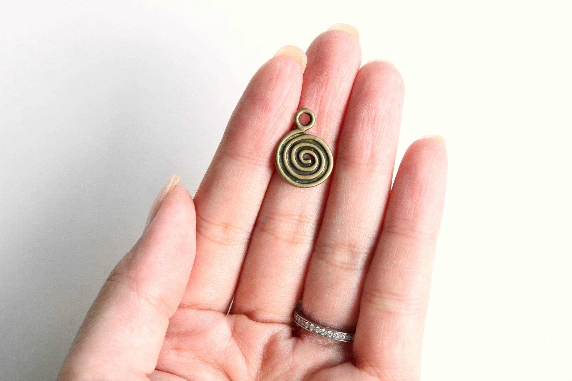 Charm - Swirl, Antique Brass - KEY Handmade
 - 2