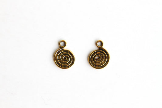 Charm - Swirl, Antique Gold - KEY Handmade
 - 1