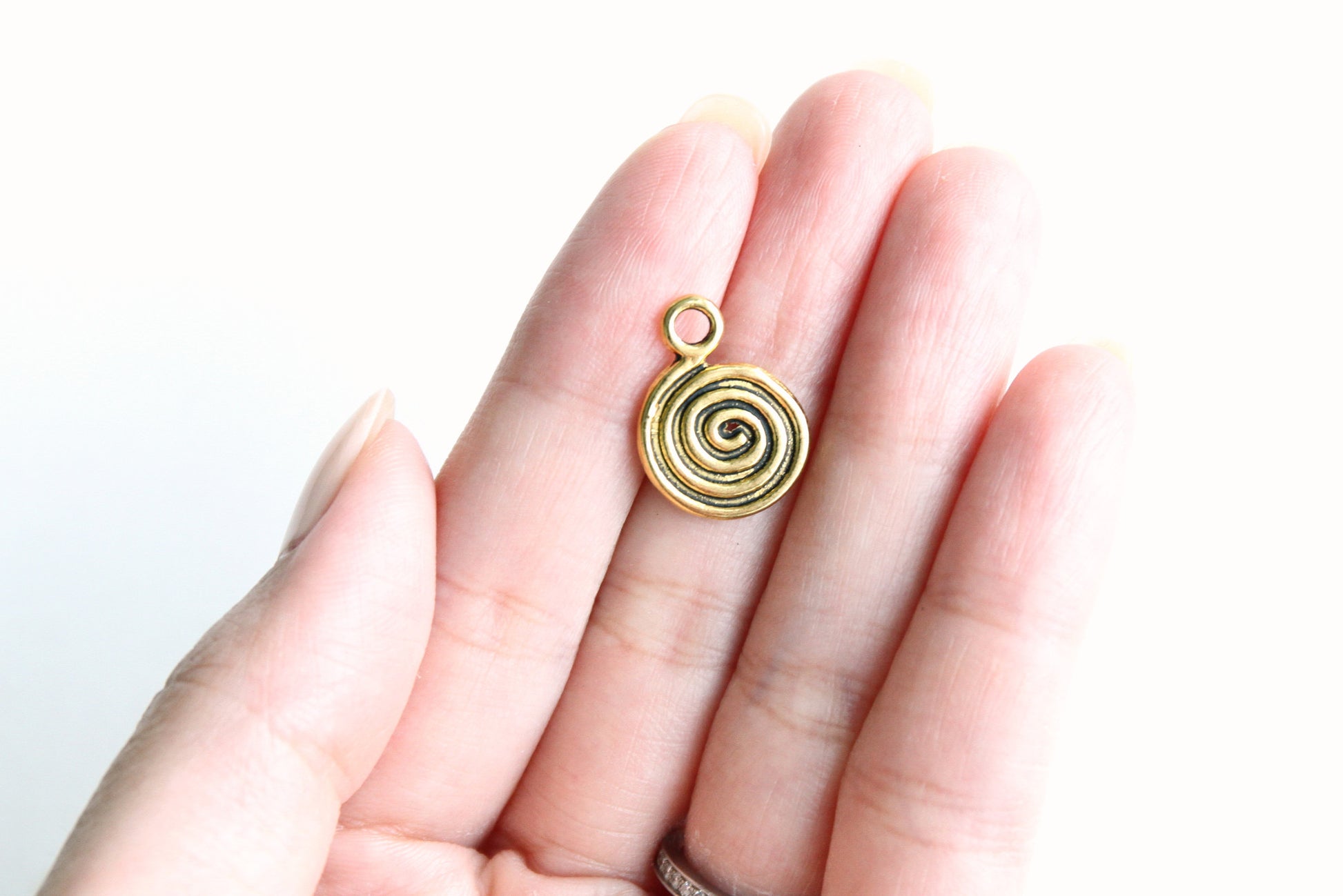 Charm - Swirl, Antique Gold - KEY Handmade
 - 2