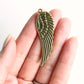 Charm - Feather Wing, Antique Gold - KEY Handmade
 - 2