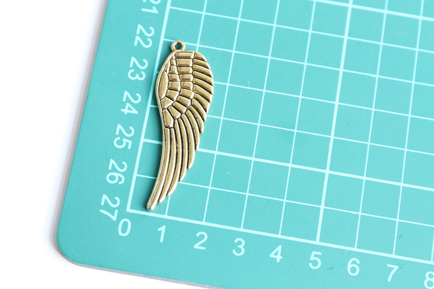 Charm - Feather Wing, Antique Gold - KEY Handmade
 - 3