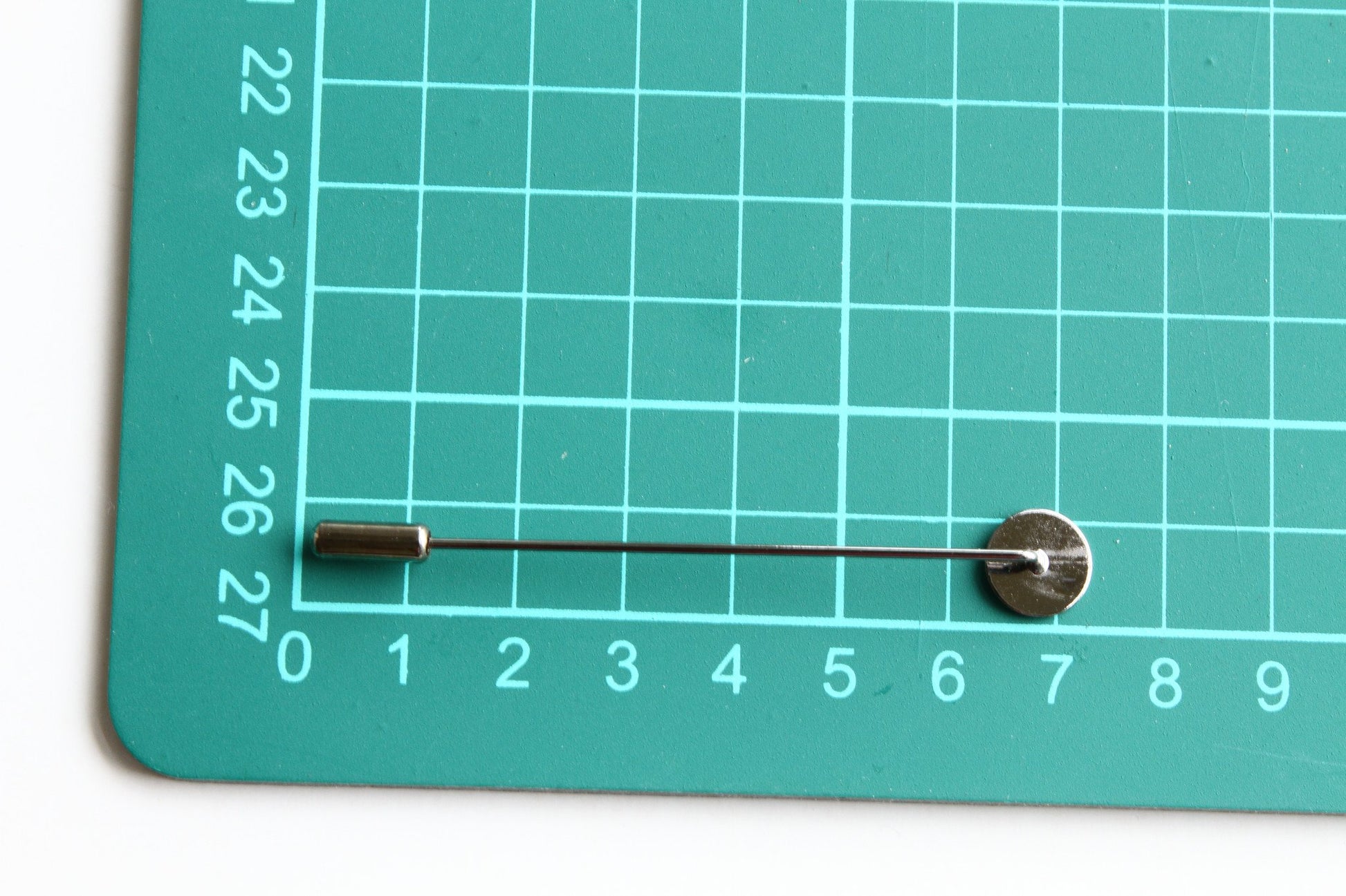 Lapel Pin Hardware - 65mm Long, 10mm Flat Pad, Metal, Black - KEY Handmade
 - 4