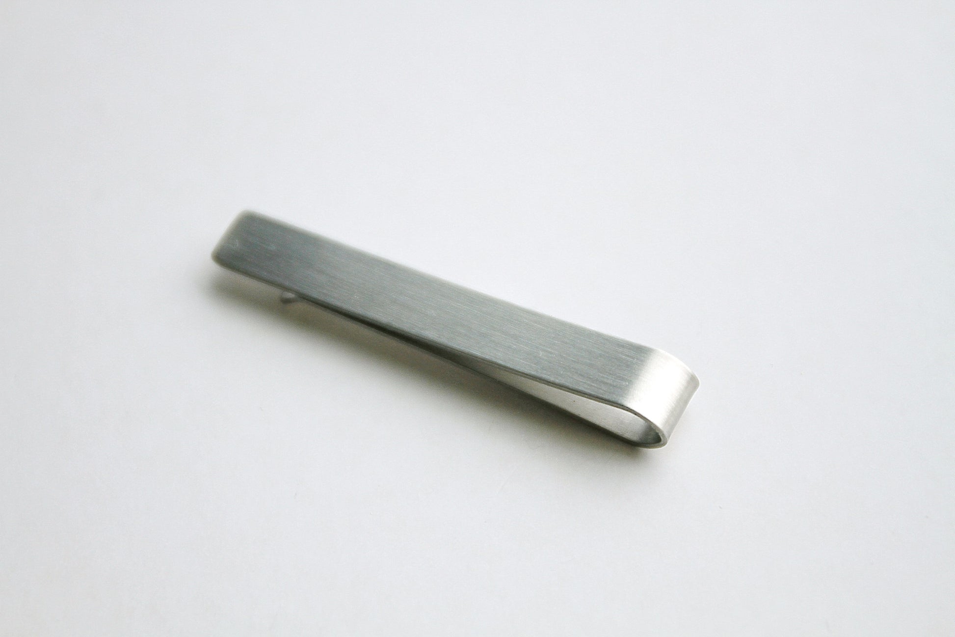 Tie Clip - 55 x 8 mm, Slide Bar, Matte Silver Color - KEY Handmade
 - 2