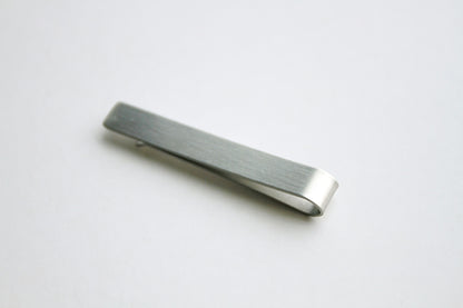 Tie Clip - 55 x 8 mm, Slide Bar, Matte Silver Color - KEY Handmade
 - 2