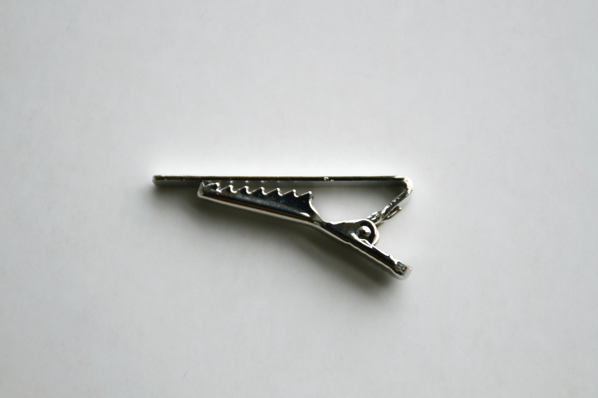 Tie Clip - 40 x 5 mm, Alligator Clip, Silver Color - KEY Handmade
 - 3