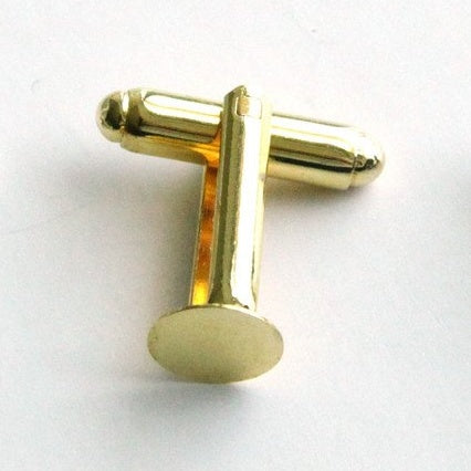 Cufflink Blank Hardware - 8mm, Flat Glue Pad.