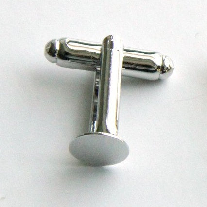 Cufflink Blank Hardware - 8mm, Flat Glue Pad.