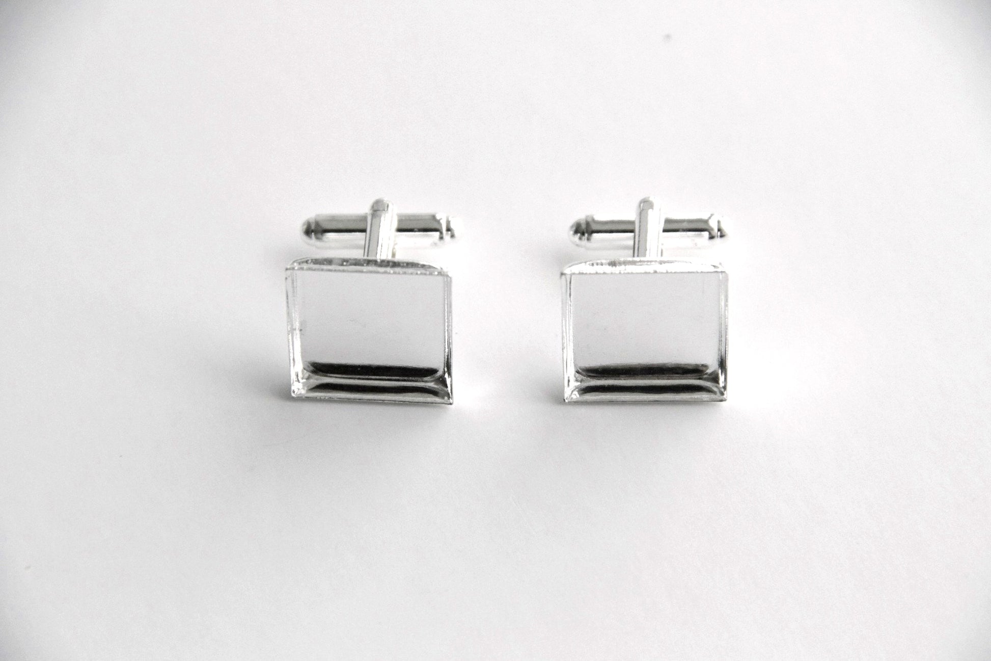 Cufflink Blank Hardware - 16mm, Square Cabochon Setting.