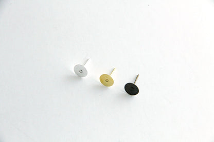 Earring Post - 8mm Flat Glue Pad - KEY Handmade
 - 1
