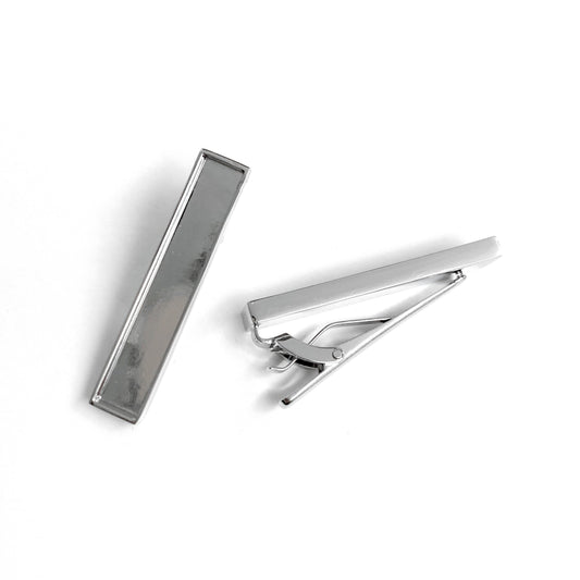 Tie Clip - 50 x 10 mm, Tray, Silver Color